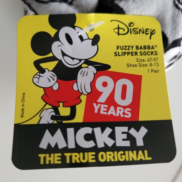 2T-3T DISNEY 90 YRS MICKEY FUZZY BABBA SLIPPER SOC - Picture 7 of 7